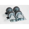 50mm Set of 4 Swivel Castors with Plate Fitting (TPR