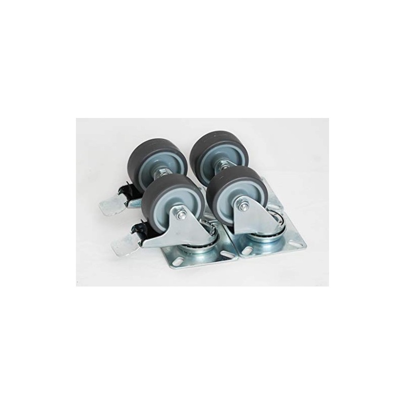 50mm Set of 4 Swivel Castors with Plate Fitting (TPR