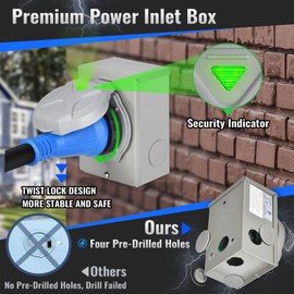 Seeutek 50 Amp Generator Extension Cord 25 Feet Generator Cable 125V/250V 12500W Generator Power Cord NEMA 14-50P/SS2-50R, with Pre-Drilled Power Inlet Box & Generator Interlock Kit, ETL Listed