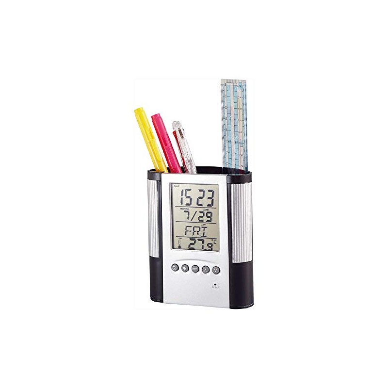 SC-1714 2392-025 Multifunctional Clock Pen Holder