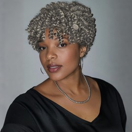 PHOCAS 20'' 3Packs Short Crochet Hair Curly Jamaican Bounce Crochet Hair for Black Women - 12MM #GREY