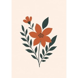 Floral Design Lined Notebook: Flower Journal | A5 Size | 100 Pages