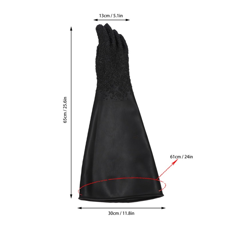Pyhodi 1 Pair Sandblasting Gloves with Particle, 25.6in/65cm Wearproof Latex