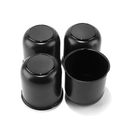 GTownWorks 3.27inch Stainless Steels Trailer Wheel Center Caps 83mm Fit 3.27" Center Bore Truck Trailer RV SUV Black Push Through Wheel Cover, 4Pcs, Inside Height 2.95in
