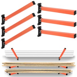 Superunner Superunner lumber storage rack, Heavy Duty Metal Lumber Storage Rack with Multi Angle Adjustment and 3-Level Wall Mount for Garage Shop Indoor Outdoor, Orange (2 PACK)
