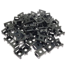 DGZZI Cable Tie Mount 100PCS 23 x 16 x 9mm Screw Type Saddle Shape Cradle Mounts Bases Clips Cable Holder Black