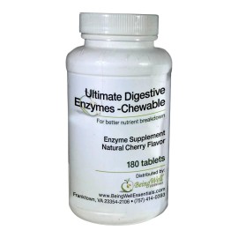 Being Well Essentials Ultimate Digestive Enzymes – Chewable Supplement – 180 Tablets