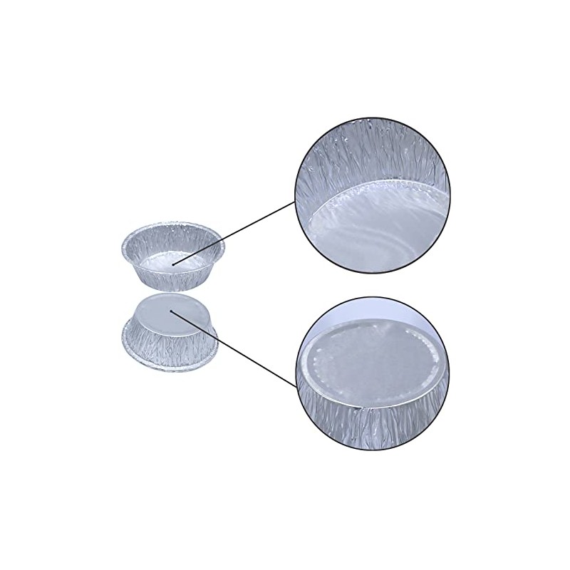 Sunrise Packaging 50 x Round Aluminium Foil Pukka Pie Dishes