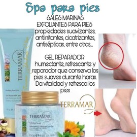 TERRAMAR Kit Spa Exfoliante Para Pies - Sales Y Gel Reparador  REGALO bisuteria acero inox  Sello en empaque de producto original.                    