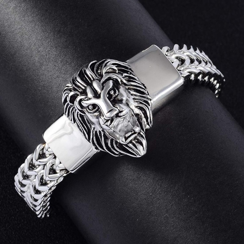Mens Silver Bracelet Polishing Stainless Steel Heavy 12mm Double Franco
