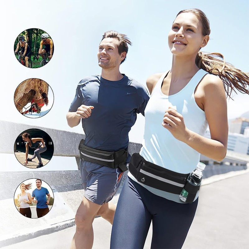 ZKSXOA Running Belt with Adjustable Elastic Strap,Waterproof Large Capacity Running