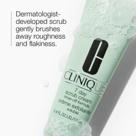 Clinique 7 Day Daily Gentle Face Exfoliator Lightweight Scrub Cream For All Skin Types | Mild Face Scrub With Silica | Exfoliating + Refining, 3.4 Fl Oz