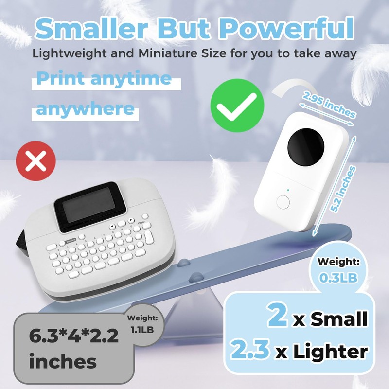Phomemo D30 Label Printer, Portable Bluetooth Label Printer