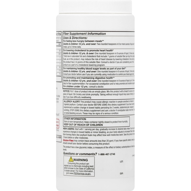 Leader Psyllium Husk Powder Supplement 4-in-1 Fiber Plant Based 100%