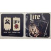 Miller Lite 2 Miller Lite 4" Square Coasters - Grim