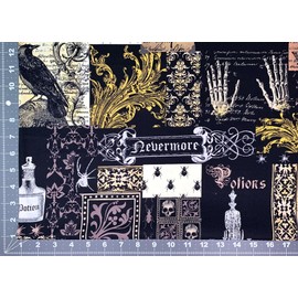 Nevermore Collage Michael Miller Fabric - Yard (Yard)