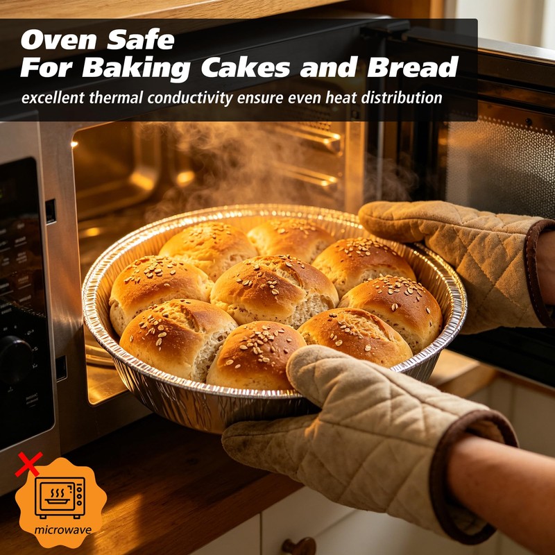 Homewarm 8" Round Aluminum Foil Pans with Clear Lids –