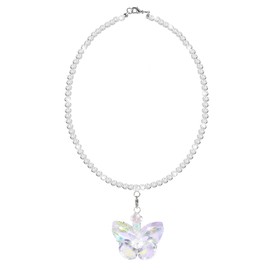 Amabro Crystal Glass Butterfly Car Mirror Decor Hanging, Automotive Rear View Mirror Hanging Prisms for women Interior Crystal Ornament Pendant for All Cars' Rearview Mirror Accessories