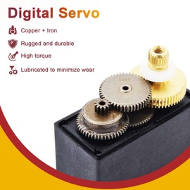 APKLVSR Set of 4 Servo Digital Metal, 13 kg Servo Motor, High Speed Torque for RC Aeroplane Helicopter, RC Servo 180° for Robot Arms, RC Car Boat