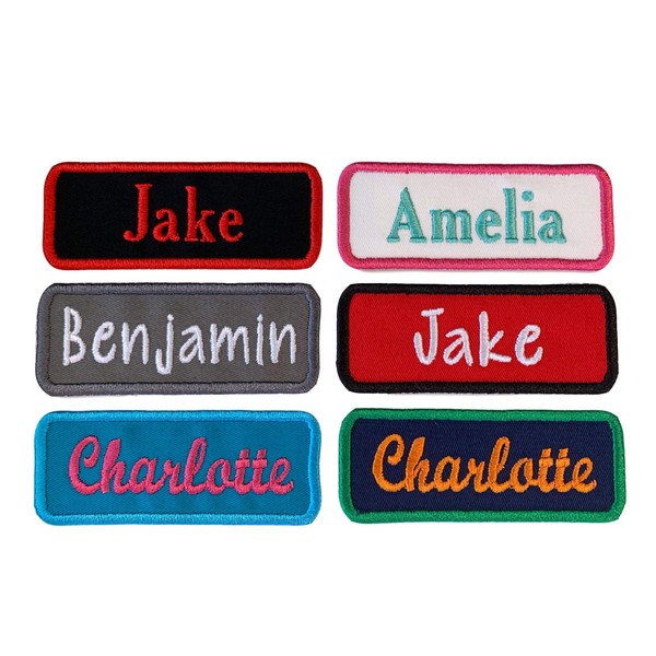 Name Patch Personalized Tag - For Backpacks, Uniforms, Jackets And More - Choose Your Background Fabric, Thread Colors And Font - Iron On Or Sew On (1 Patch)