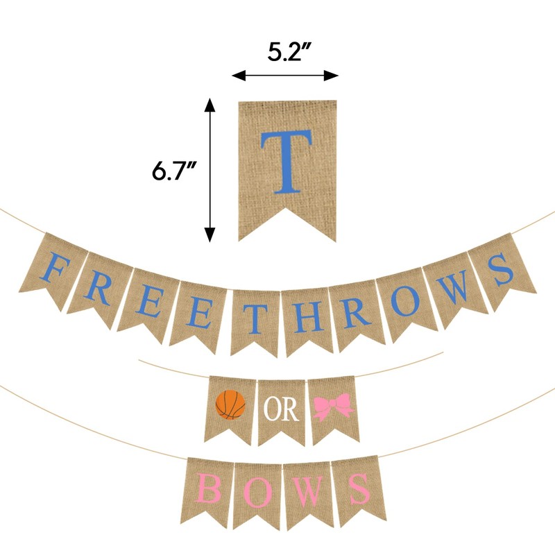 Freethrows or Bows Gender Reveal Banner