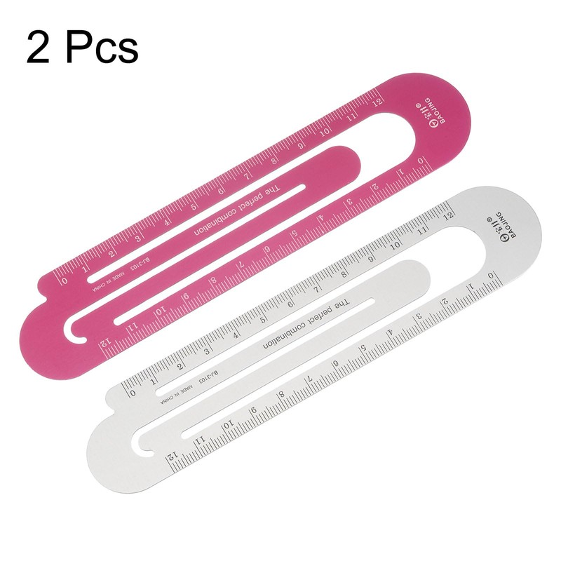 sourcing map Straight Ruler 12cm Metric Bookmark Clip Ruler Metal