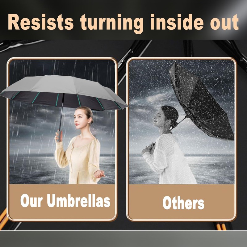 YUNYU Umbrella Windproof Strong, 12 Ribs Auto Open & Close