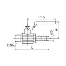 Onda Seisakusho MR5-0808 Miniature Ball Valve R Screw x Hose Nipple