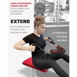 THEFITGUY Cable Attachments Straps for Gym (Pair), The Ultimate Gym Accessory, Extension for Handles, T-Bar Rows, Cable Machines, Attachments, Pullup Bars, Add Many Exercises & Grips to Your Workout