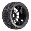 Buggy Tyre Rim Set Street with 10-Spoke Rim Black 1:8