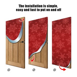 Qilmy Snowflakes Christmas Door Covers - Washable Front Door Decoration, 32x79 Inch
