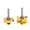 2Pcs Router Bit T Type 3 Teeth Milling Cutter Cutting