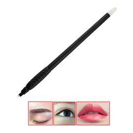 WJCMLT Tattoo Art Disposable Microblades Pen With Pigment Sponge Brush, 9 Pin,10 Pack, 0.18mm (9 sloped Needles) 9F For Eyebrow Makeup Microblading Supplies Kit(10PCS-9F)