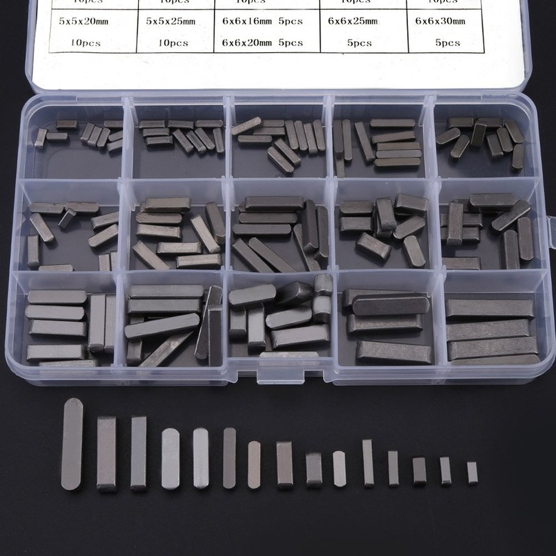 140pcs Round Feather Keys Parallel Keys Round End Feather Key