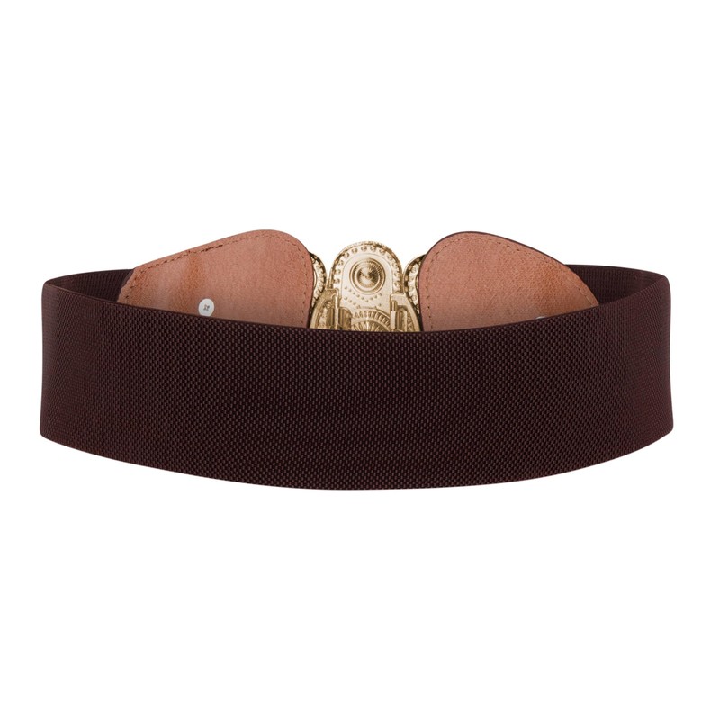 BlackButterfly Wide Elastic Stretch Vintage Antique Retro Buckle Belt (Dark
