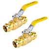 (Znkiok 2 Pack)3/4" Press Ball Valve Heavy Duty,3/4 Inch Brass