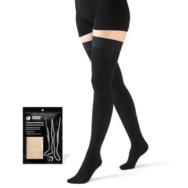 VARCOH Women's Compression Stockings, Compression Stockings, Support Stockings, Suitable for Pregnancy and Varicose Veins (Black, M)