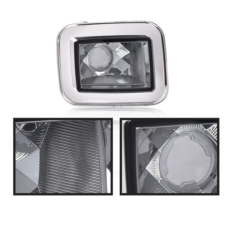 CHEDA Front Clear Chrome Parking Signal Light Set Compatible with