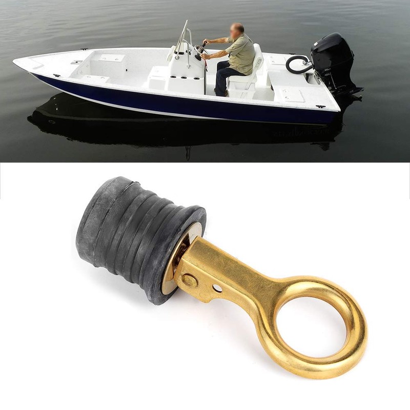 Boat Drain Plug, Brass Rubber Locking Screw for Boats Marine