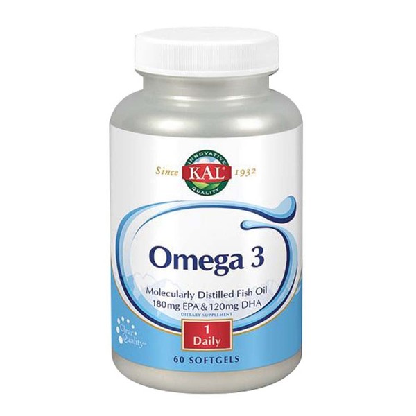 KAL - Omega-3 Fish Oils, 1000 mg, 120 softgels by