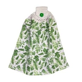 Handmade crochet top towels, highly absorbent, with 100% cotton on the exterior and terry cloth on the interior. Ideal for use in the kitchen and bathroom. (GREEN FLOWERS)