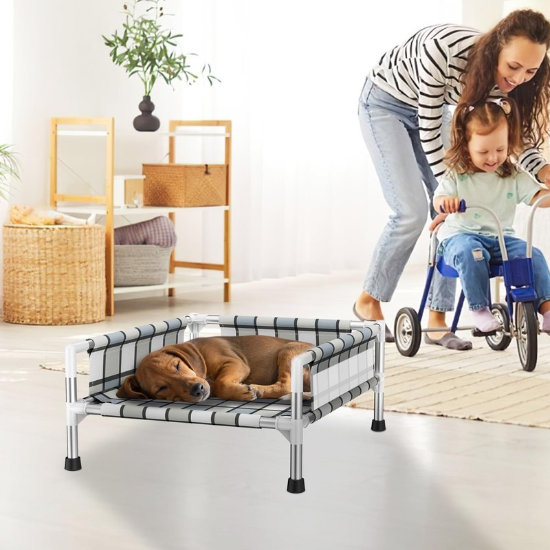 Elevated Raised Outdoor Dog Bed - Cooling Washable Dog Cot