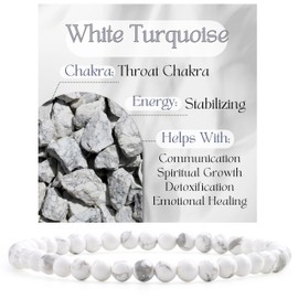 Bivei Crystal Bracelet for Women 4 mm Beads Semi-Precious Stone Natural Stone Stretchy Elastic Jewellery Yoga Gifts, Stone, No gemstone