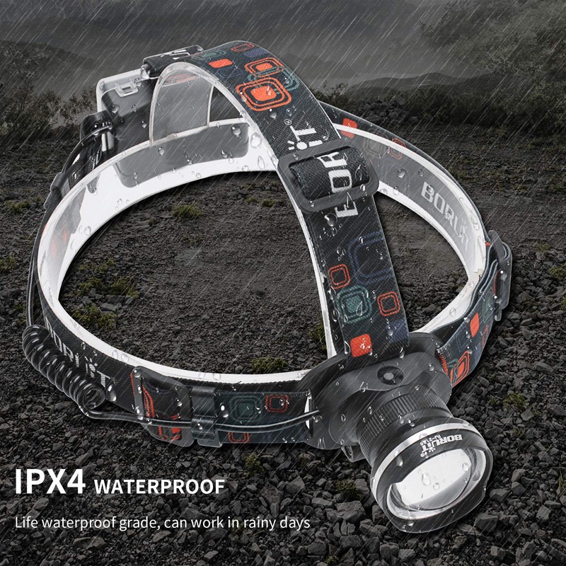 BORUIT RJ-2166 Super Bright LED Headlamp with White Light,3 Modes