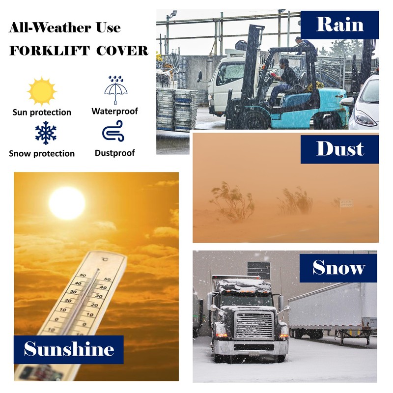 ScarabWrap Forklift Cover, All-Weather Use, Universal Type,0.5mm EVA Transparent Material,600D