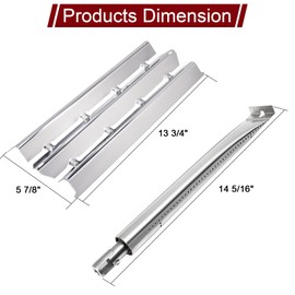 Hiorucet Grill Parts for Broil King 9468-54, 9468-57, 95693, 9864-27, 9864-54, 9864-57, 9865-24, 9865-27, Signet 20 320 40 70 90, Sovereign 20 70 90, Heat Plates and Burners for Broil King Gas Grill