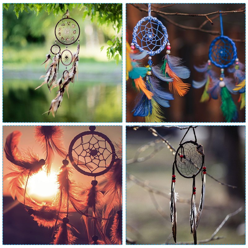 PATIKIL 1.3 Inch Dream Catcher Rings, 24 Pcs Plastic Macrame