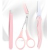 J&S International Eyebrow Trimming & Grooming Tweezer, Scissors, and Razor