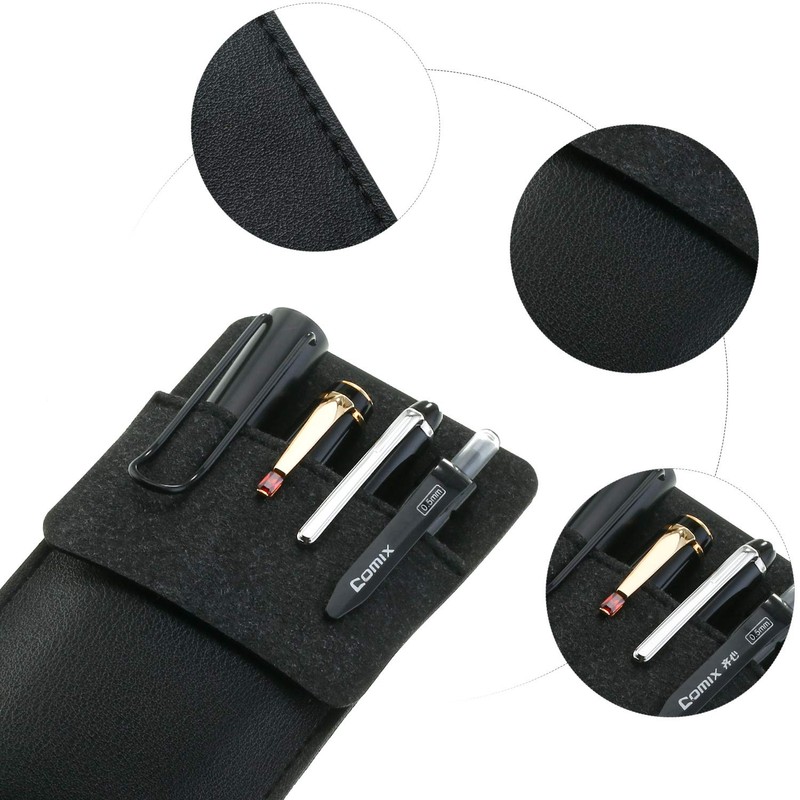 Outus 4 Pack Pocket Protector, Leather Pen Pouch Holder Organizer