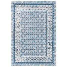 SAFAVIEH Brentwood Collection 8' x 10' Ivory / Aqua BNT899A Traditional Oriental Distressed Non-Shedding Living Room Bedroom Dining Home Office Area Rug
